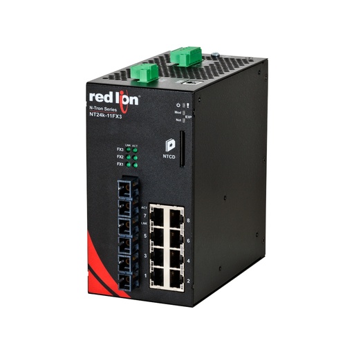 [NT24k-11FXE3-SC-15-PT] NT24k Series, 11-Port, N-Tron NT24k��-11FXE3 Managed Gigabit Ethernet Switch, SC 15km PTP Enabled
