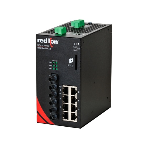 [NT24k-11FXE3-ST-40-PT] NT24k Series, 11-Port, N-Tron NT24k��-11FXE3 Managed Gigabit Ethernet Switch, ST 40km PTP Enabled