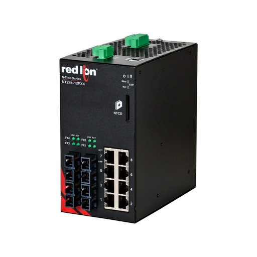 [NT24k-12FXE4-SC-40-PT] NT24k Series, 12-Port, N-Tron NT24k��-12FXE4 Managed Gigabit Ethernet Switch, SC 40km PTP Enabled