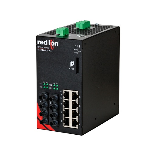 [NT24k-12FXE4-ST-40-PT] NT24k Series, 12-Port, N-Tron NT24k��-12FXE4 Managed Gigabit Ethernet Switch, ST 40km PTP Enabled