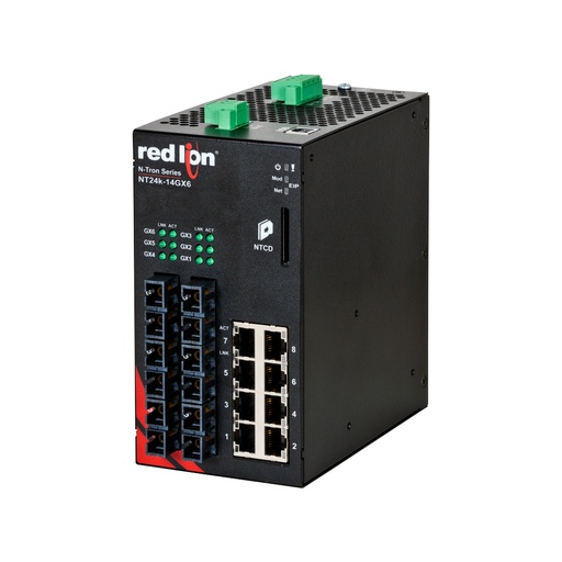 [NT24k-14GXE6-SC-80] NT24k Series, 14-Port, N-Tron NT24k®-14GXE6 Managed Gigabit Ethernet Switch, SC 80km
