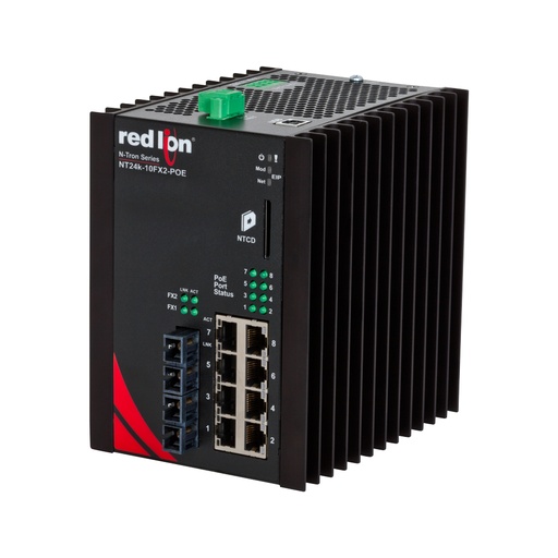 [NT24k-10FXE2-SC-15-POE] NT24k PoE Series, 10-Port, N-Tron NT24k��-10FXE2-POE Managed PoE+ Gigabit Ethernet Switch, SC 15km