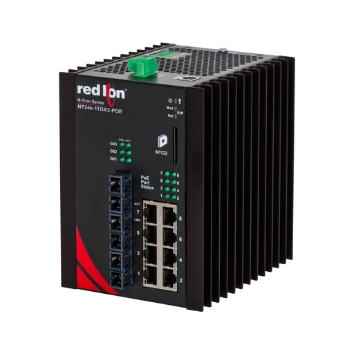 [NT24k-11GXE3-SC-10-POE-PT] NT24k PoE Series, 11-Port, N-Tron NT24k��-11GXE3-POE Managed PoE+ Gigabit Ethernet Switch, SC 10km PTP Enabled