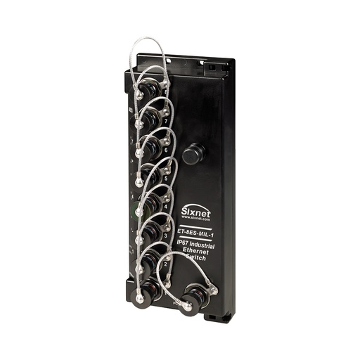 [ET-8ES-MIL-1] ET Series, 8-Port, Sixnet ET-8ES-MIL-1 Unmanaged Industrial Ethernet Switch