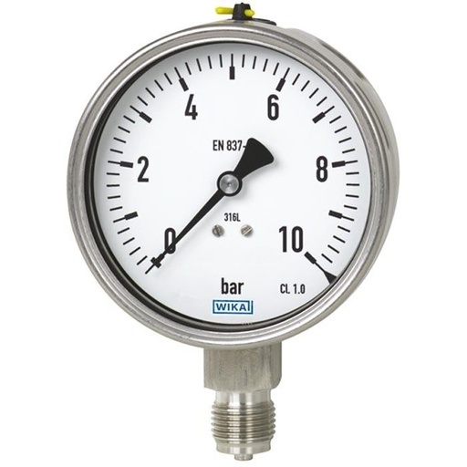 [52773754] 233.53 Series Stainless Steel Liquid Filled Pressure Gauge, 0 to 2000 psi, Silicone Fill 350cSt