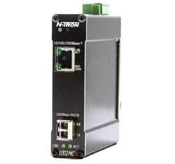 [1002MC-LX-40] 1000 Series, 2-Port, N-Tron 1002MC Gigabit Industrial Media Converter, LC 40km