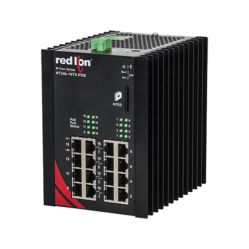[NT24k-16TX-POE-PT] NT24k Series, N-Tron NT24k-16TX-POE Gigabit PoE+ Managed Ethernet Switch PTP Enabled
