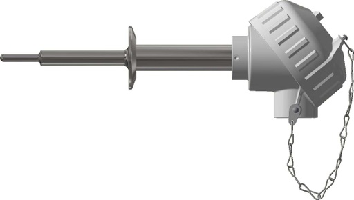 [R1T185L88R483-14-CIP-1-5-63] Pyromation CIP Sanitary Reduced-Tip RTD, Single 3-Wire, 14" Immersion, 1/2" > 1/4" OD Tip, PP Head, 1-1/2" OD SS Tri-Clamp