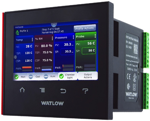 [2333-2884] 1/4 DIN WATLOW F4T TOUCHSCREEN 2-LOOP CONTROLLER, CASCADE CONTROL