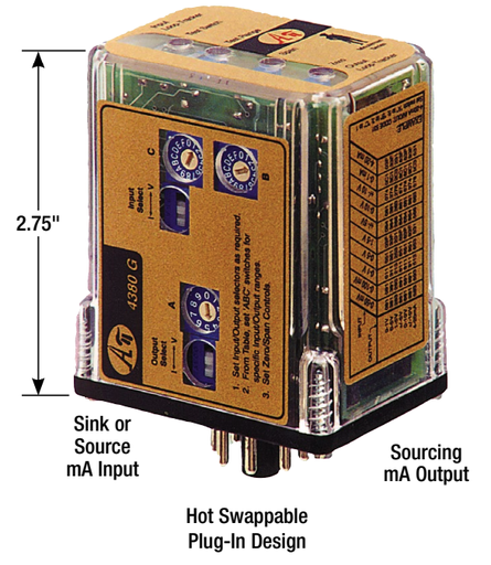 API 4380G / API 4380G-HV3 Series DC to DC Transmitter, Fully Isolated
