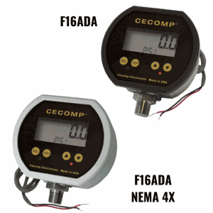 [F16ADA3PSIG] Cecomp F16ADA Series Pressure Gauge w/2 SPDT Alarm Relays