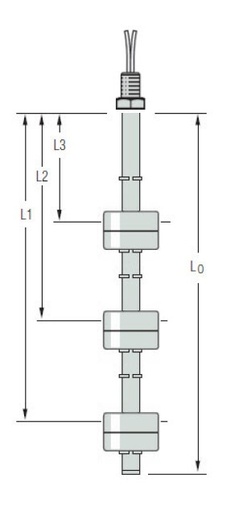[W1128267] LS-700 LEVEL SWITCH, LS-700-6-SS-SS-SPST-020-GR1-3