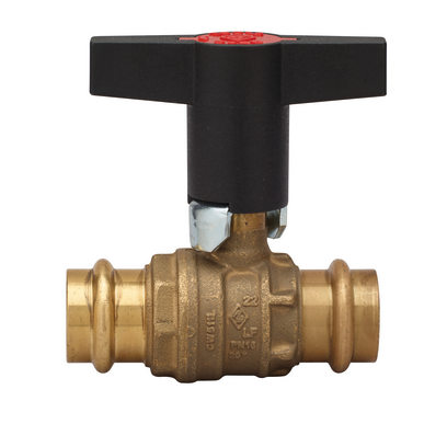 1570 LFPT Lead Free Series, Full Port, Brass Ball Valve w/ EURO-PRESS Ends and Thermal Plastic Tee Handle