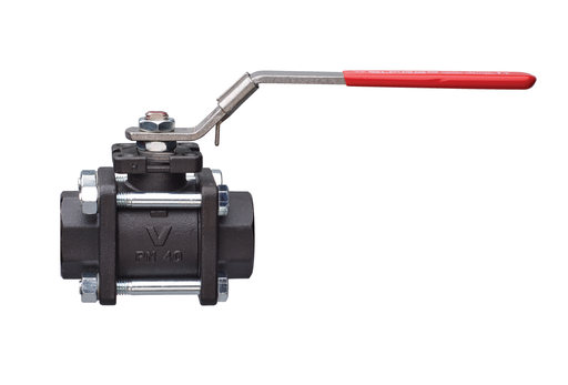 [71006] 710064 / 710065 Radiamont Series, Full Port 3 pc. Carbon Steel Ball Valve, w/ ISO 5211 Pad and Double "D" Stem for Steam
