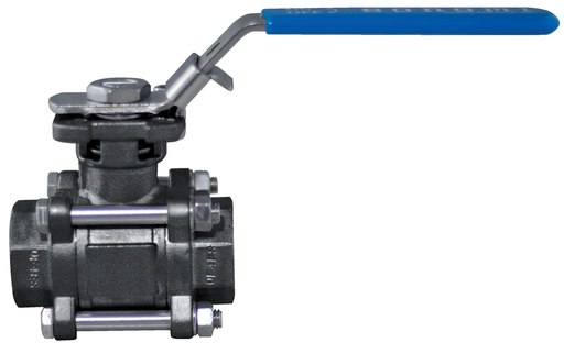 620LL / 621LL / 622LL North America Series Full Port 3 pc. Carbon Steel Ball Valve w/ Locking Lever and ISO 5211 Mounting Pad