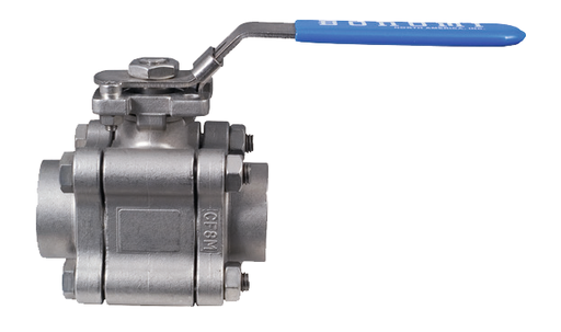 [74] 740LL / 741LL / 742LL North America Series Full Port High Performance 3 pc. Stainless Steel Ball Valve with PEEK Seats w/ Locking Lever and ISO 5211 Mounting Pad