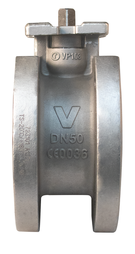 723101 Wafer Series Stainless Steel Direct Mount Flanged ANSI 150 Wafer V-Ball Valve