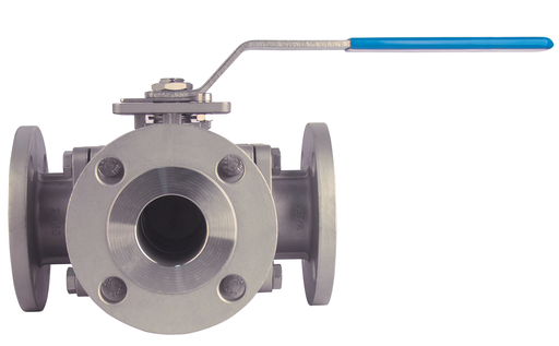 [97L150-1/2] 97L150 / 97T150 North America Series 3-Way Cavity-Filled, ANSI 150 Direct Mount L-Ported Stainless Steel Ball Valve