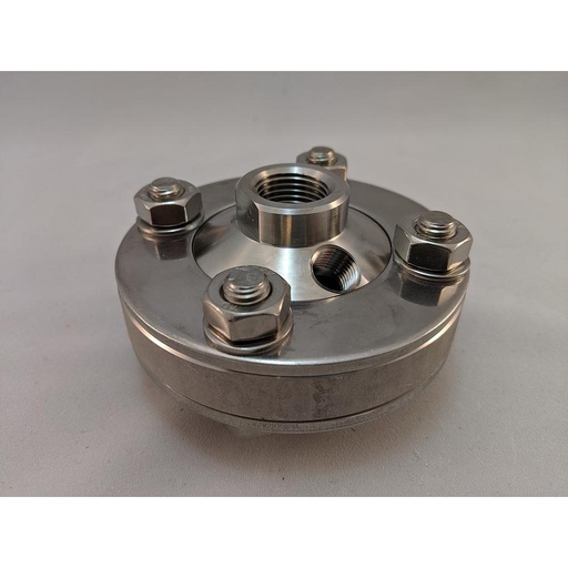 [52790641] L990.10.N4FXN8F.SS.SS-2.SS.SS.VI.1500.PLUG, 1/2" x 1" Process Connection, Stainless Steel Upper, Lower & Diaphragm, 1/4" Flushing Connection w/Plug, Viton O-Ring