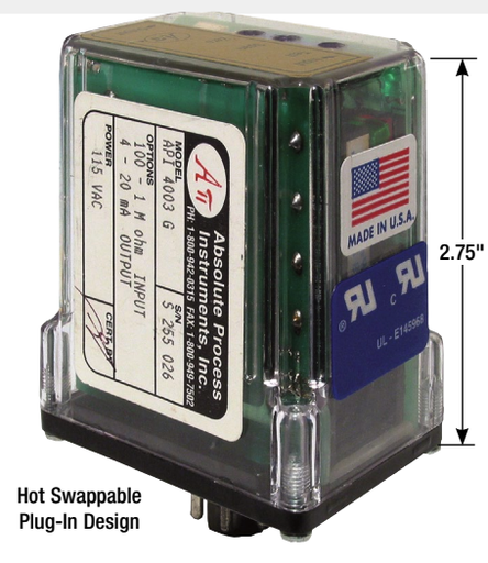 [API4003GID] API 4003GI Series Potentiometer Input to DC Transmitter, Fully Isolated, 9-30VDC Power