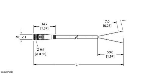 [U2516-46] Turck Industrial Sensor Cable, PUR cable jacket (PKG 3M-5/S90/S101)