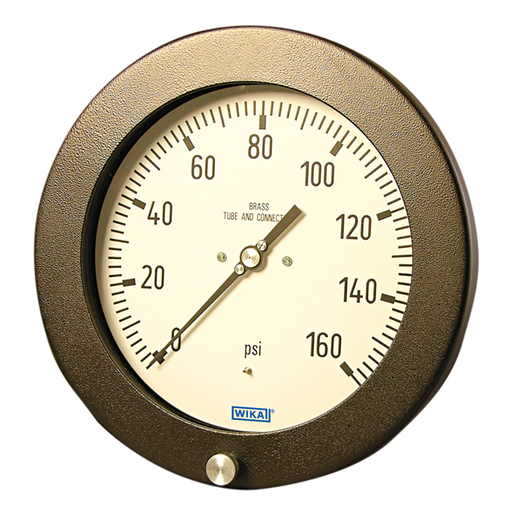[52796584] Wika 232.25 Series Dry Industrial Pressure Gauge, 4.5" Dial, 0 to 15 psi (ftH2O), 1/4 NPT SS Lower Back Mount