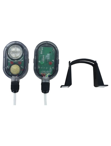 [WD3-LP-D2-30] Line powered water leak detector with DPDT relay, 11 to 27 VAC/DC, no audible alarm, 30' prewired cable.