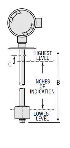 [W1128425] XT-800 Continuous Level Transmitter, 29.5-inch Length, 4-20 mA Output (XT800-6-SS-SS-.25-29.5-53100-J-H---rings)