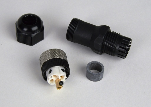[HE200FWF100] Field wireable Plug - m12x5 A-coded Female.  Requires only wire strippers and screwdriver for field assembly