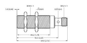 [100016607] Turck Inductive Safety Sensor (BI8-M18-2APS8X2-H1141)