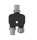 [813409] Banner Splitter M12M to M12M and M12F Connectors; 4-pin Non-Shielded IP67 AWG 22; Black PUR Cord Straight Connectors; Splitter Length: 0 m (CSB1-M1240M1240M12M40)