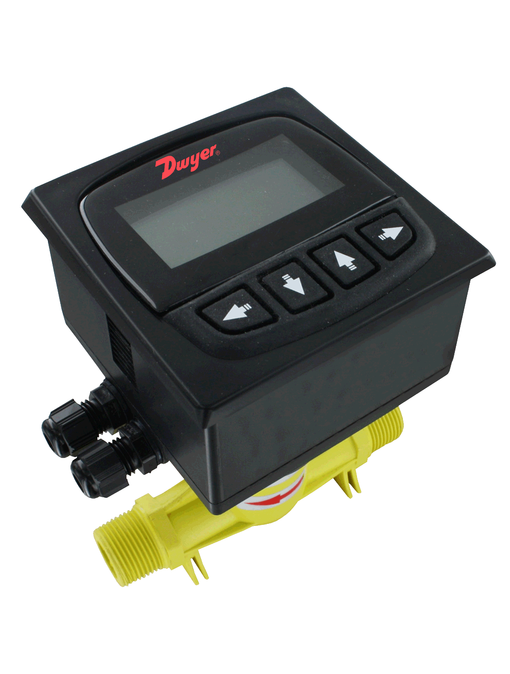 [DFMT-25A] Dwyer Series DFMT Digital Paddlewheel Flow Meter/Transmitter, 1" NPT, Flow Transmitter Output: Analog: 4-20 mA (750 Ω max. loop resistance); Pulse: NPN square wave output; Frequency: 0 to 2 kHz (adjustable); Pulse width: 0 to 1000 ms (adjustable, Flow Range 2.2 to 50 GPM (0.5 to 11.36 m3/h)