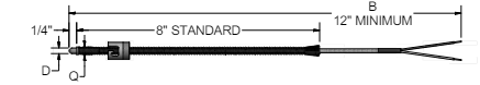 [JBA3U-F3B192-2] Pyromation Spring-Adjustable Immersion Thermocouples