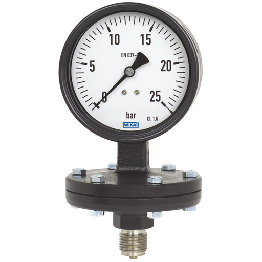Wika 44x.12 Series 4" or 6" Cast Iron Diaphragm Pressure Gauge, Dry/Fillable, SS or Carbon Steel Wetted Parts