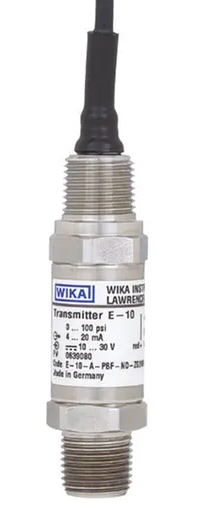 [76213641] Wika S-11 Flush Diaphragm Pressure Transmitter, 0-100 PSI, 4-20mA, G 1/2 B Connection, 10ft Cable