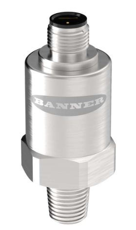 [815001] BANNER PGPS100PSIG-C-I-Q Pressure Sensor, 0-100 PSIG, 4-20 mA, Stainless, 1/4NPT, M12