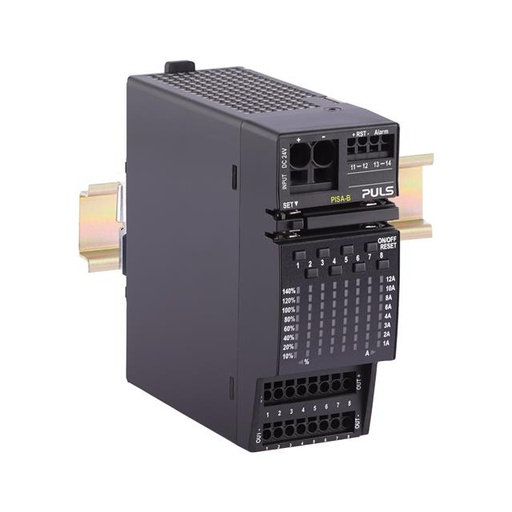 [PISA-B-812-B4] PULS Protection Module, DC 24V, Output: 2x 1-12A 6x 1-10A Adjustable, Digital Coded Signaling Contact