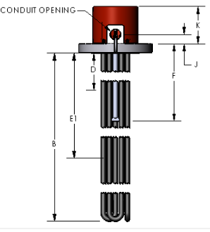 [4004-1528] Watlow Tubular Flanged Heater