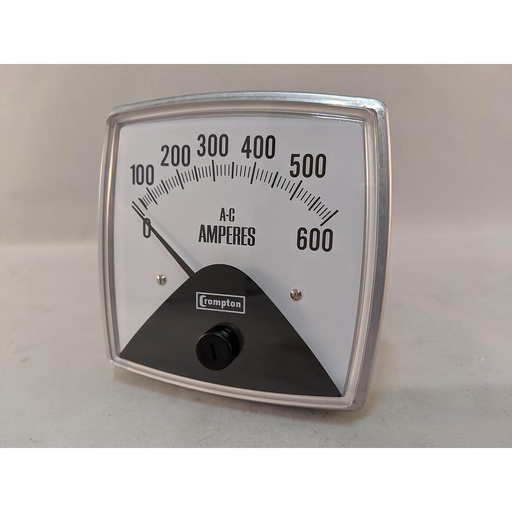 [016-01AA-FAJ6-S2] CROMPTON Model 16, 3.5" Short Scale Moving Coil 0-1 mA input, 0-1000 Ground Fault Amperes scale