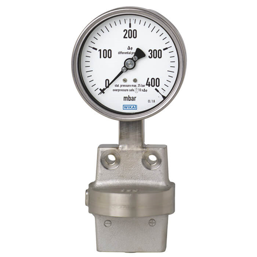 Wika 73x.31 Series 6" Industrial Differential Pressure Gauge, All Welded, Solid Front, SS or Inconel Wetted Parts