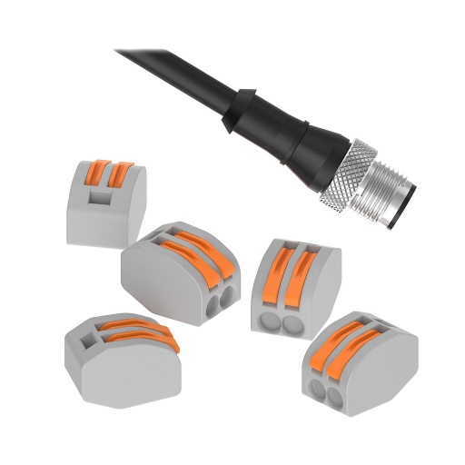 [84781] Banner Cordset: Single-Ended M12; 5-pin Straight Male; 0.3 m 5x22 Black PVC Jacket; Nickel-Plated Brass Coupling Nut (MQDMC-501)