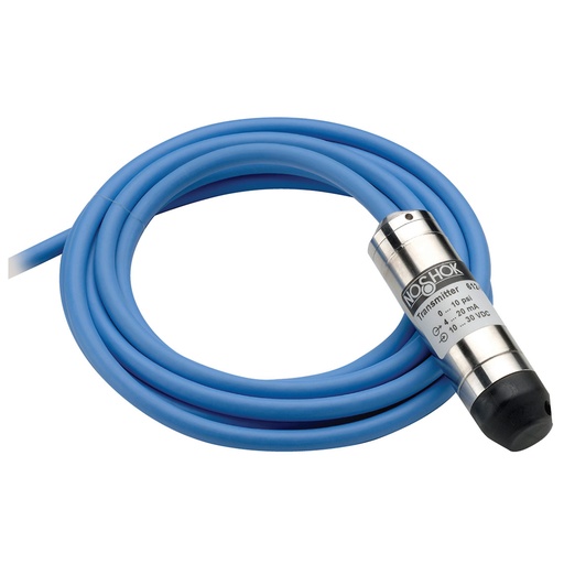 [612-100inH2O-1-1-N-10] 612 Series Submersible Level Transmitter, 0-100" H2O, 10' PUR Cable, 4-20mA Output, Nose Cone