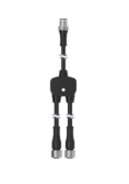 [31701] Banner M12 Quick Disconnect Splitter Cable Black; 8-pin Double-Ended with 0.3 m Female Branches and; Male Rotatable Trunk Connector; 0.3 m Trunk Length; 8x22 GA 1 ft Trunk 1 ft Branch (CSB-M1281M1281B)