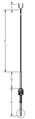 [30DJSUF072A] Watlow 30 Series Style Type J Thermocouple, .188" dia x 3" immersion Length, Round Tip, 72" Fiberglass/SS Overbraid Split Leads