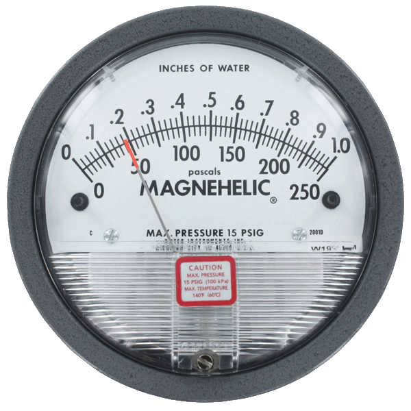 [2001D] Differential pressure gage, range 0-1.0" w.c. & 0-250 Pa.