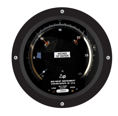 [105ME-00-KV-O] Mid-West Model 105 Bellows Type DP Gauge, Range 0-50IN H2O