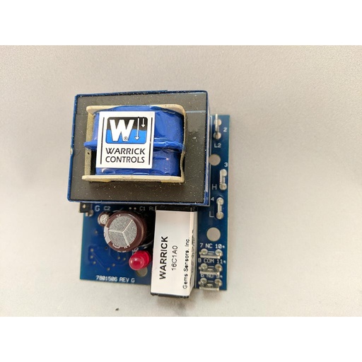 [16C1A00003] Gems Warrick Series 16 General Purpose Controls, 26k Sensitivity, 120VAC, 1/16" Panel Standoff Mount, 3 Second Delay on Decreasing Level