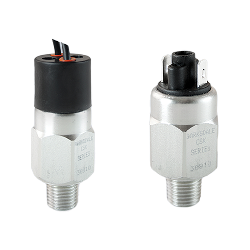 [CSK16-11-52B] Barksdale CSK Compact Pressure Switch, Field Adjustable, 1000 to 3000 psi, SPST/ NO, 8A/4A/2A @ 12VDC/24VDC/42VDC, 9/16-18 SAE, 1/4 Spades, Buna-n Diaph/O-Ring