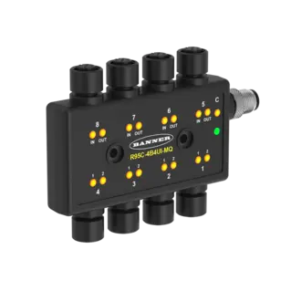 [814993] Banner  R95C Series: 8 Port Hybrid IO Modbus Hub. R95C-4B4UI-MQ