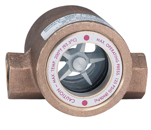 [SFI-300-1] Sight Flow Indicator, Brass Body, 1" NPT, Double Window
